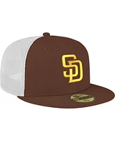 New Era Men's Brown San Diego Padres Team Color 59FIFTY Trucker Fitted Hat