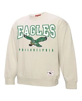 Mitchell & Ness Women's Cream Philadelphia Eagles Fandom Fleece Pullover Sweatshirt