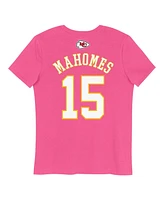 Nike Big Girls Patrick Mahomes Pink Kansas City Chiefs Player Name Number T-Shirt