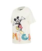 Freeze Max Women's Cream Mickey Mouse Hellow Mellow Boyfriend T-Shirt