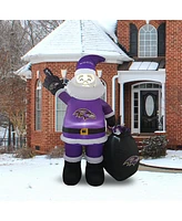 Logo Brands Baltimore Ravens 7' Inflatable Santa