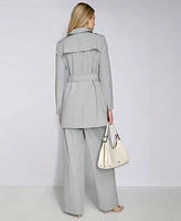 Calvin Klein Womens Double Breasted Trench Coat Wide Leg Pants