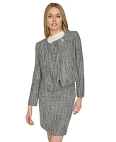 Calvin Klein Women's Collarless Tweed Blazer