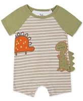 Baby Essentials Boy 2-Pc. Dinosaur Rompers Set