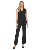 Calvin Klein Women's 3-Button Pinstripe Vest