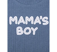 Baby Essentials Boys 3-Pc. Mama's Boy Bodysuit, Shorts, & Hat Set