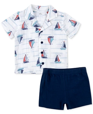 Baby Essentials Boys 2-Pc. Sailor Shirt & Shorts Set