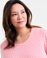 Style & Co Plus Size Printed Crewneck Tee, Exclusively at Macy's