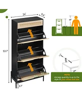 gaomon Rattan Shoe Storage Cabinet