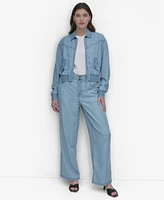 Dkny Women's Chambray Wide-Leg Pants