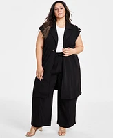 Nina Parker Plus Clasp-Front Duster Vest