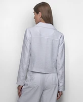 Dkny Women's Zipper Detailed Crinkle Jacket