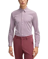 Boss by Hugo Men's Printed Slim-Fit Performance-Stretch Shirt