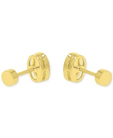 Cubic Zirconia Oval Stud Earrings (1-3/8 ct. t.w.) in 14k Gold-Plated Sterling Silver