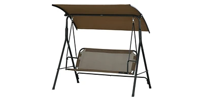 Slickblue 3-Seat Outdoor Patio Swing Chair with Cushions for Comfortable and Relaxing Seating