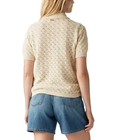 Levi's Premium Women's Lavender Pointelle Polo Sweater