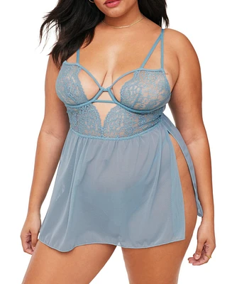 Adore Me Plus Rae Unlined Babydoll & G-String Set Lingerie