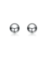 GiGiGirl Sterling Silver White Gold Plated Round Ball Stud Earrings