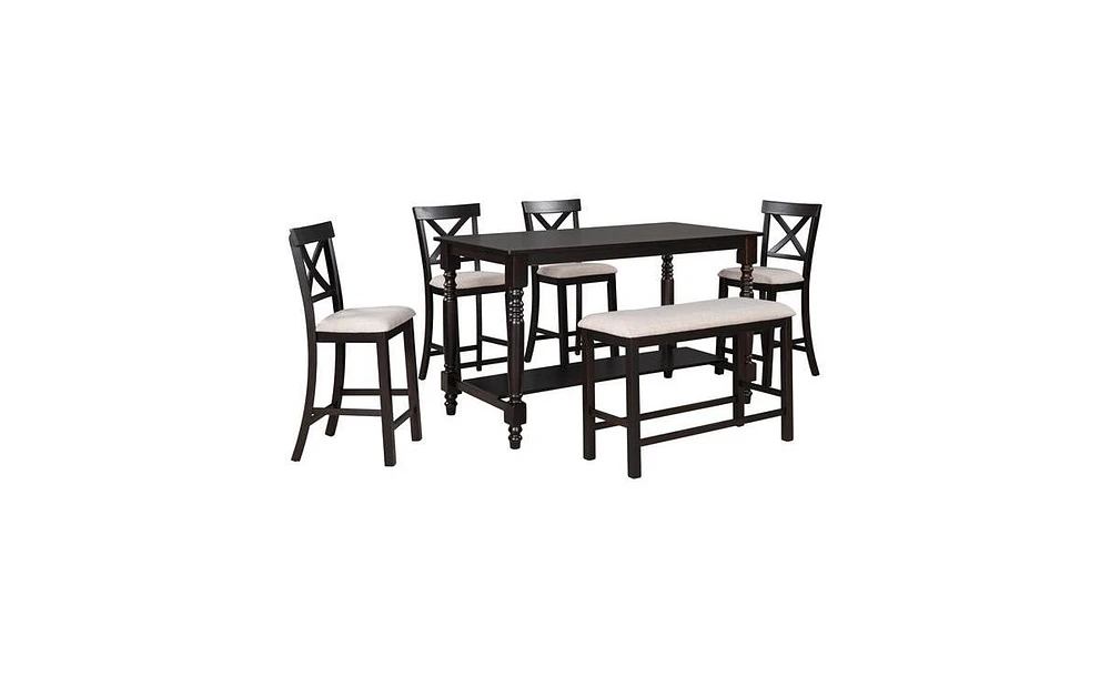 Slickblue 6-Piece Counter Height Dining Table Set for Stylish and Functional Spaces