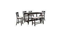 Slickblue 6-Piece Counter Height Dining Table Set for Stylish and Functional Spaces