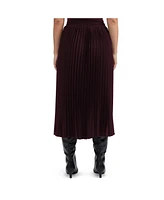 Ellen Tracy Women's Pleated Satin Midi Skirt