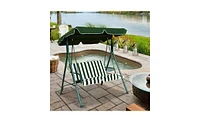 Slickblue 2-Seat Patio Swing Chair with Awning for Shade and Comfortable Outdoor Relaxation