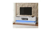 Slickblue Modern Tv Stand with Led Lights for Stylish Living Room Storage and Ambient Lighting