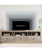 gaomon Tv Stand for 75 Inch Tv, Mid-Century Modern Entertainment Center