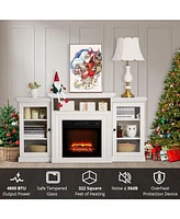 gaomon White Farmhouse Fireplace Tv Stand with 3-d Real Flame