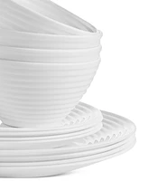 Arch Studio Opal Glass 12 Pc. Spiral Dinnerware Set, Exclusively at Macy's