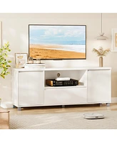 gaomon Fluted Tv Stand for 65 Inch Tv, Entertainment Center with Storage Drawer