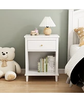 Slickblue Kids Nightstand with One Drawer and One Shelf for Bedroom Storage and Organization