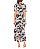 Vince Camuto Women's Printed Elbow-Sleeve Maxi Dress