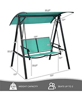 Slickblue Patio Swing with Canopy and Cushions for 2-Seater Comfort