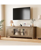 gaomon 59'' Tv Stand for Tv up to 65 Inches, Entertainment Center with Open Storage Shelves