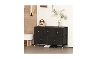 Slickblue Wooden Drawer Dresser Cabinet with Ample Storage for Bedroom or Living Room Organization