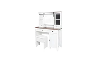 Slickblue Farmhouse Makeup Vanity with Mirror for Stylish Bedroom and Beauty Station