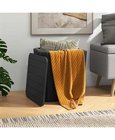 Costway 11.5 Gallon Water-proof Deck Box with Removable Lid Storage Container Side Table