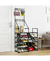 Slickblue 5-Tier Shoe Rack Storage Organizer for Efficient Footwear Organization and Entryway Storage