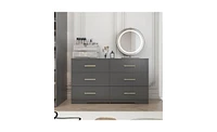 Slickblue 6-Drawer Dresser for Spacious and Organized Bedroom Storage