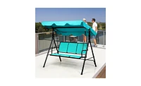 Slickblue 3-Person Garden Swing with Comfortable Cushions for Outdoor Relaxation and Enjoyment