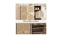 Slickblue Modern Entryway Shoe Cabinet for Stylish and Organized Storage