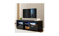 Slickblue Modern Tv Stand with Led Lights for Stylish Living Room Storage and Ambient Lighting