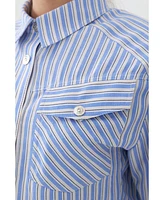 Nocturne Women's Striped Shirt with Shoulder Pad