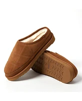 Dearfoams Men's Fireside by Grafton Quilted Genuine Shearling Clog Slipper