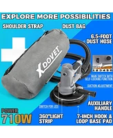 Xdovet Drywall Sander, 710W Portable Electric Drywall Sander with Vacuum Dust Collector, Led Light, Handheld Electric Sander for Drywall with 6 Variab