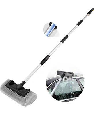 Xdovet 5-12FT Soft Bristled car Wash Brush with Aluminum Telescopic Rod for Cleaning Rv Floors, Boat Solar Panels, Bumper Scratch Resistant car Wash B