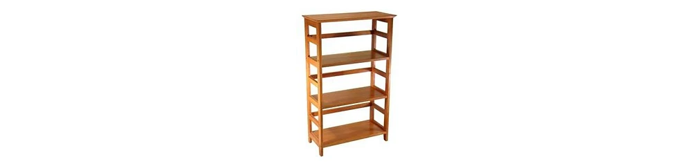 Slickblue 4-Tier Wooden Bookshelf Bookcase for Home Storage and Display