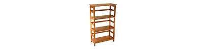 Slickblue 4-Tier Wooden Bookshelf Bookcase for Home Storage and Display