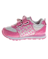 Disney Toddler and Little Girls Minnie Mouse Hook and Loop Light Up Sneakers